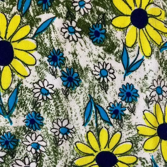 Love Me!?! Women's psychedelic floral print knit sweater vintage 60s 50s - Picture 3 of 4